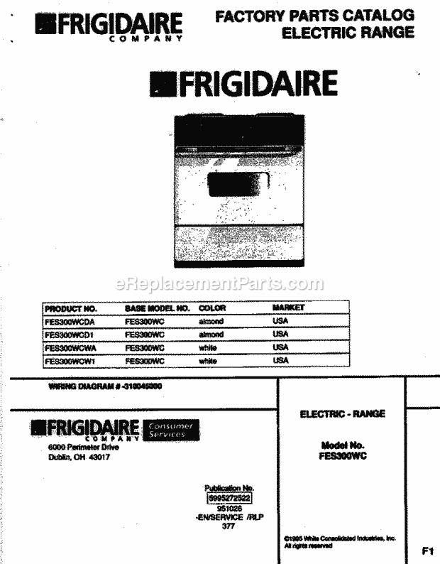 Frigidaire FES300WCD1 Frg/Electric Range Page C Diagram