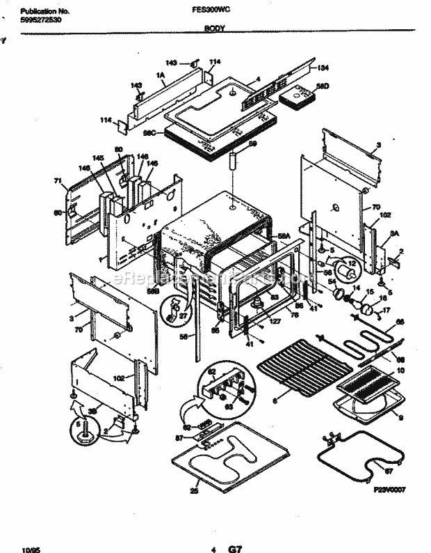 Frigidaire FES300WCD2 Frg/Electric Range Body Diagram