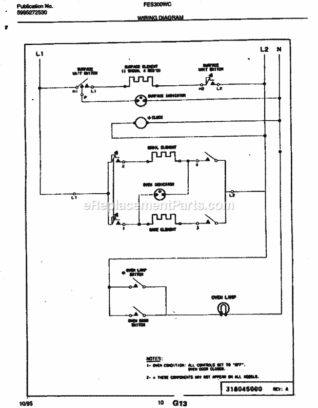 Frigidaire FES300WCD2 Frg/Electric Range Page F Diagram