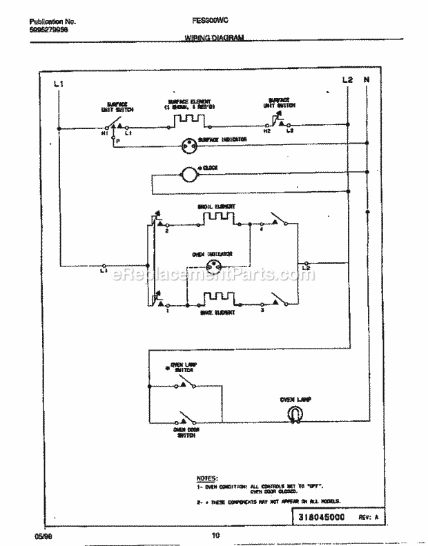 Frigidaire FES300WCDD Slide-In, Electric Electric Range Page F Diagram