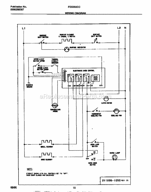 Frigidaire FES355CCBG Slide-In, Electric Electric Range Page F Diagram