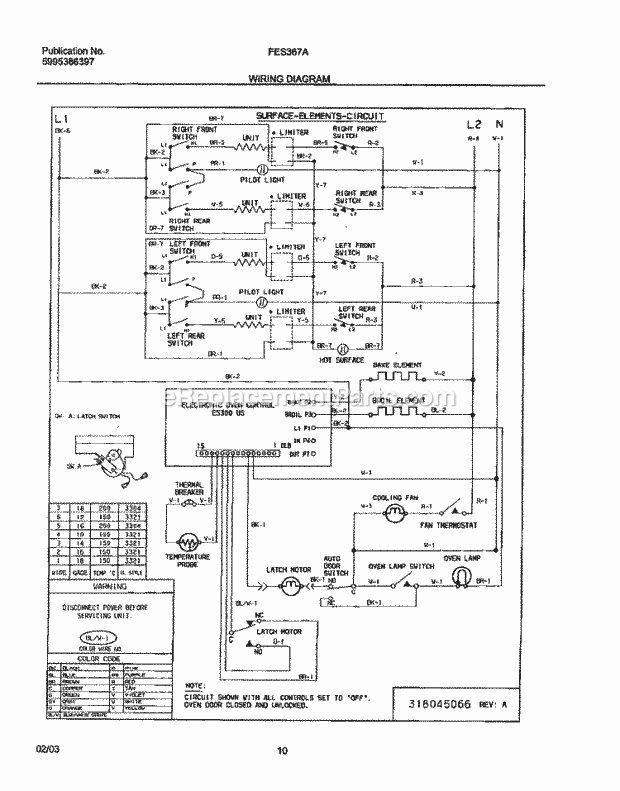 Frigidaire FES367AQF Slide-In, Electric Electric Range Page F Diagram