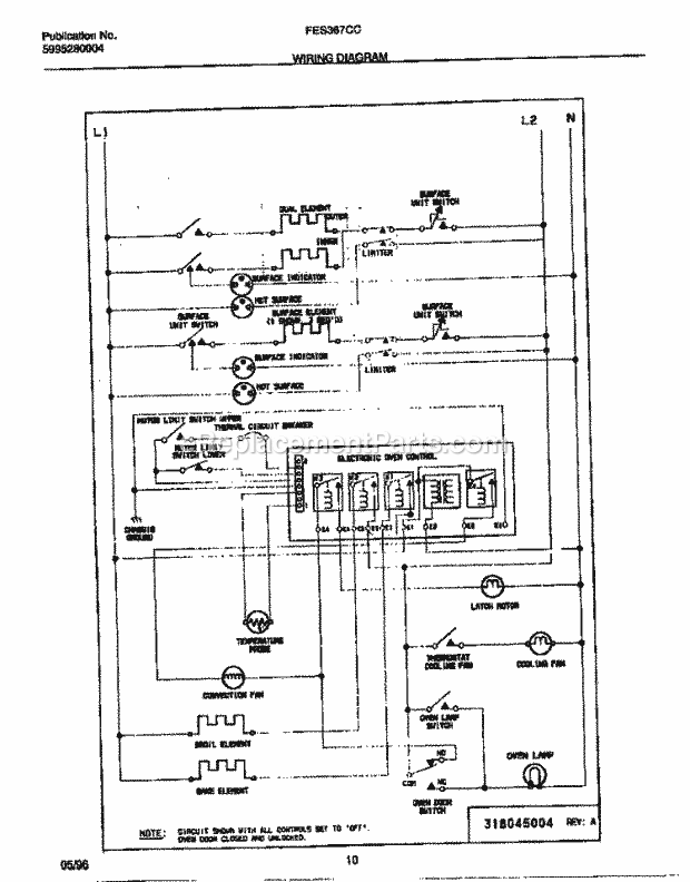 Frigidaire FES367CCTD Slide-In, Electric Electric Range Page F Diagram