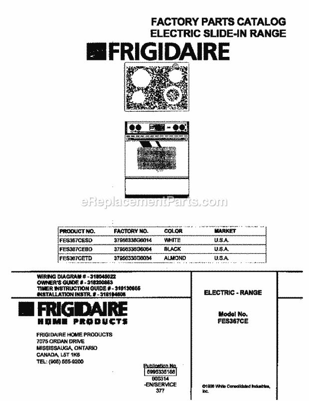 Frigidaire FES367CETD Frg(V3) / Electric Range Page C Diagram