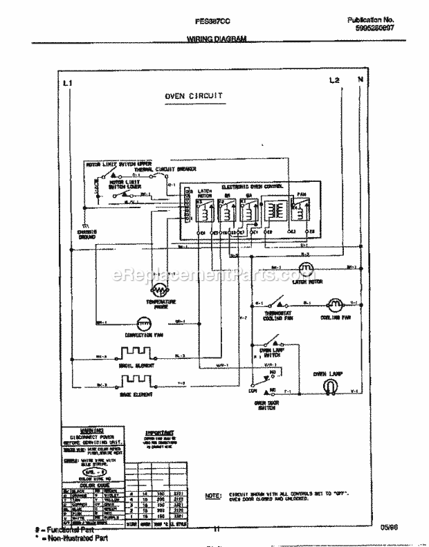 Frigidaire FES387CCSD Slide-In, Electric Electric Range Page F Diagram