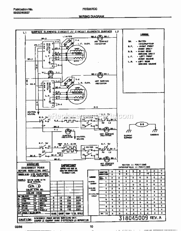 Frigidaire FES387CCSD Slide-In, Electric Electric Range Page G Diagram