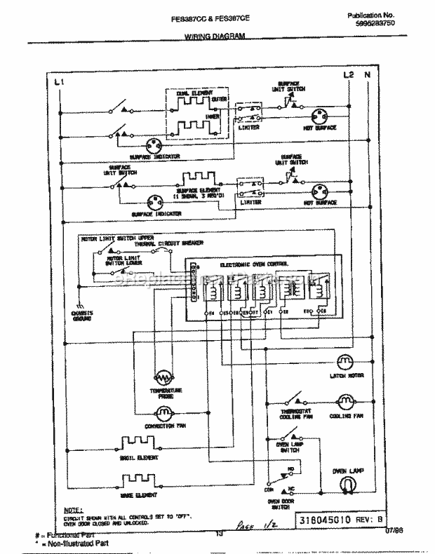 Frigidaire FES387CESA Slide-In, Electric Electric Range Page F Diagram