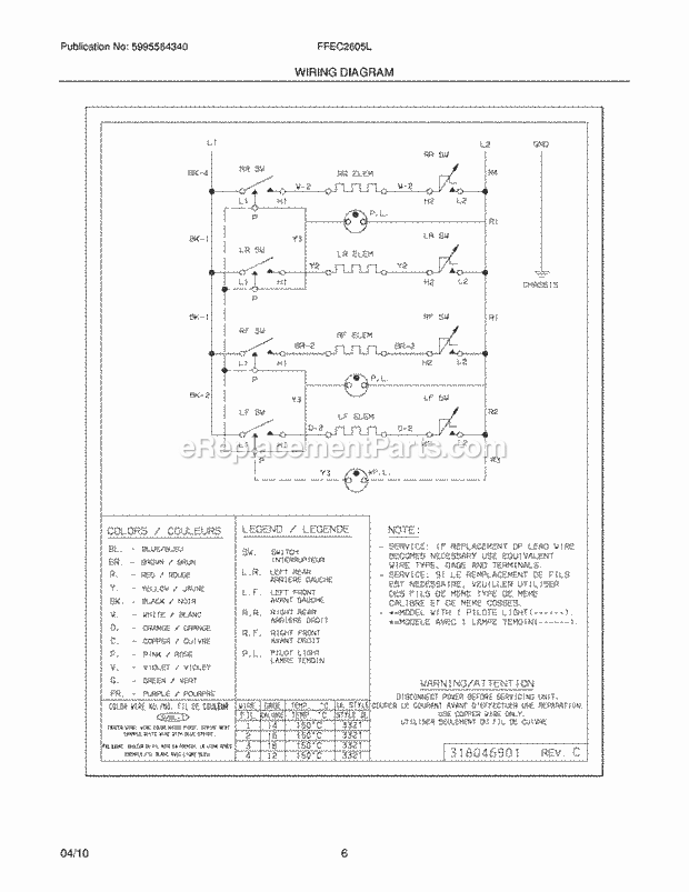 Frigidaire FFEC2605LS1 Range Page D Diagram