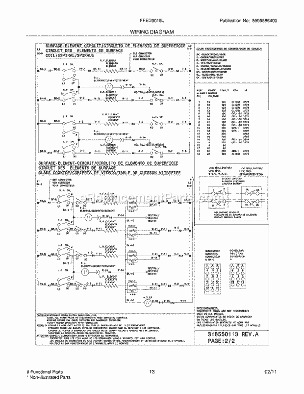 Frigidaire FFED3015LWB Range Page F Diagram