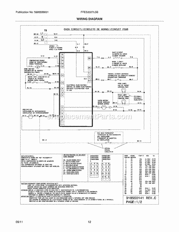 Frigidaire FFES3027LSB Range Page G Diagram