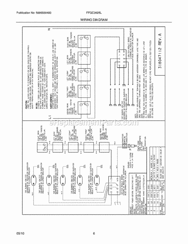 Frigidaire FFGC3625LWA Range Page D Diagram