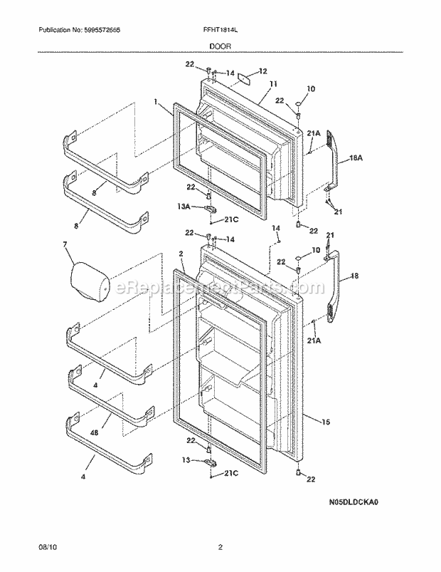 Frigidaire FFHT1814LB1 Refrigerator Door Diagram