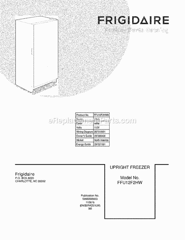 frigidaire ffu12f2hw8