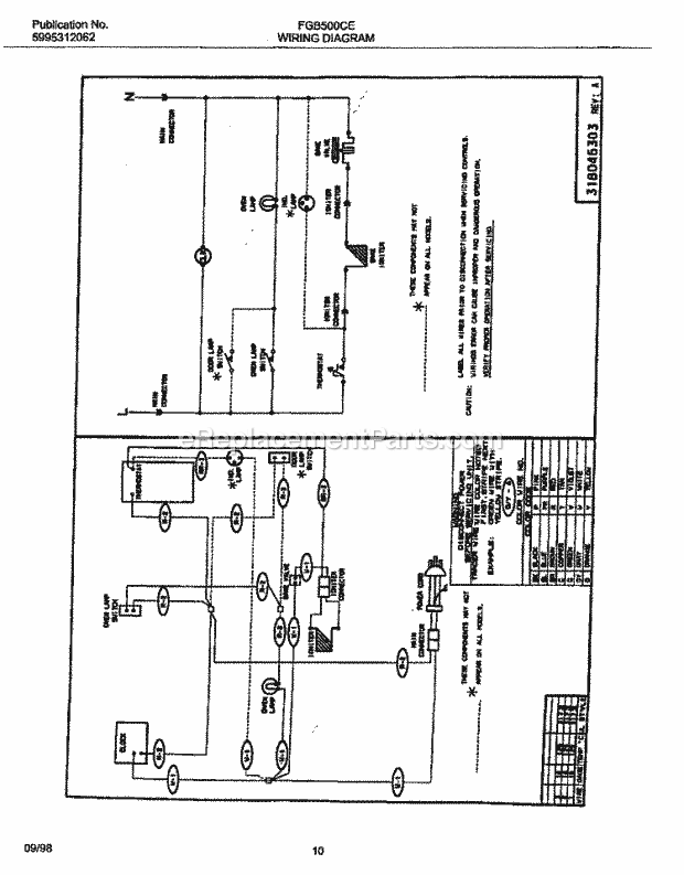 Frigidaire FGB500CESF Frg/Gas Wall Oven Page F Diagram
