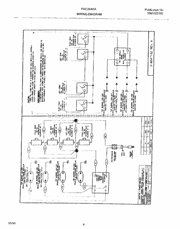 Frigidaire FGC3X4XADD Gas Cooktop Page D Diagram