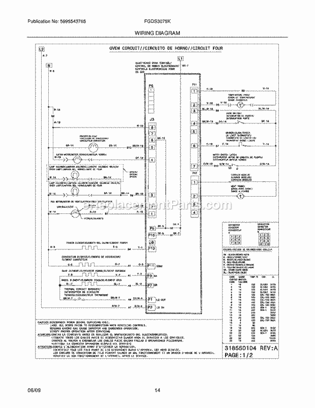 Frigidaire FGDS3075KBA Range Page H Diagram