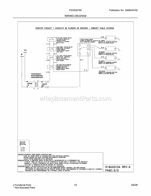 Frigidaire FGDS3075KWA Range Page G Diagram