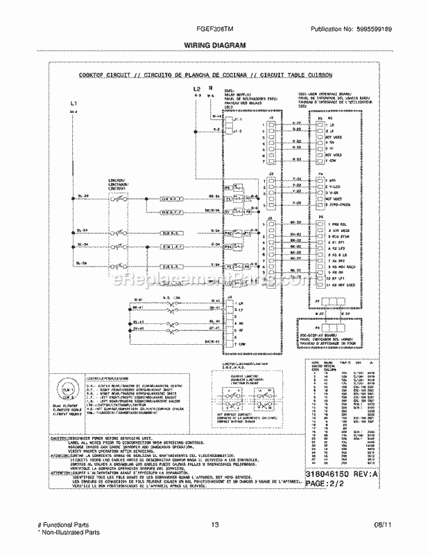 Frigidaire FGEF306TMBA Range Page F Diagram