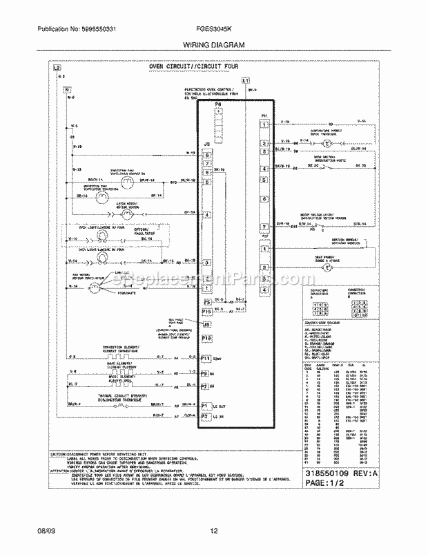 Frigidaire FGES3045KBA Range Page F Diagram