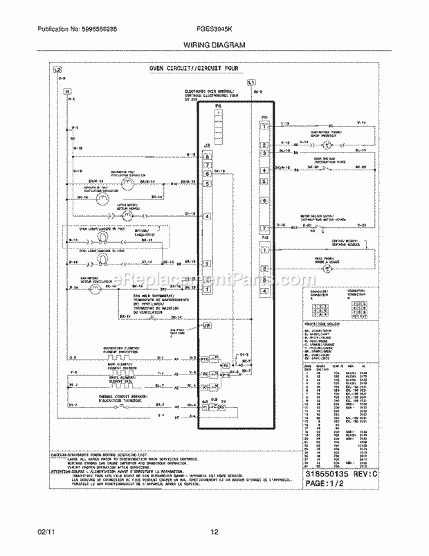 Frigidaire FGES3045KWC Range Page F Diagram