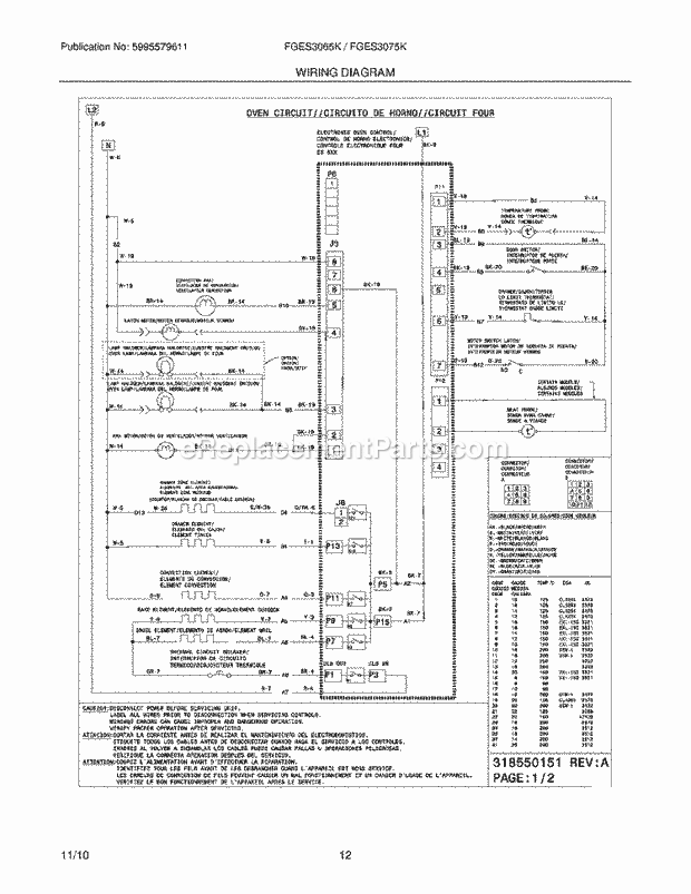 Frigidaire FGES3065KBC Range Page F Diagram