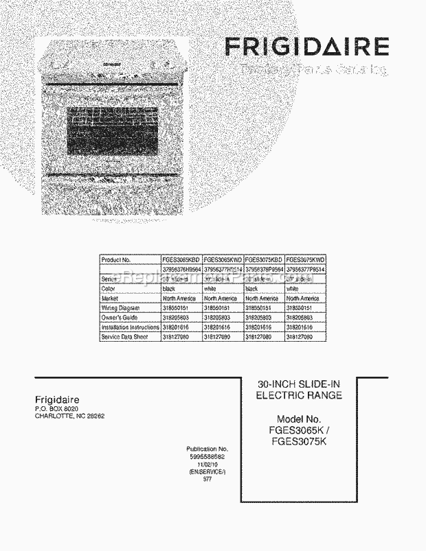 Frigidaire FGES3065KBD Range Page C Diagram