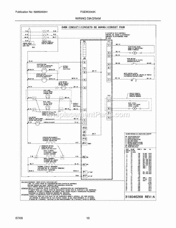 Frigidaire FGEW3045KWA Range Page E Diagram