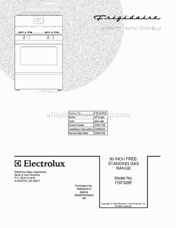 Frigidaire FGF328GMF Range Page D Diagram