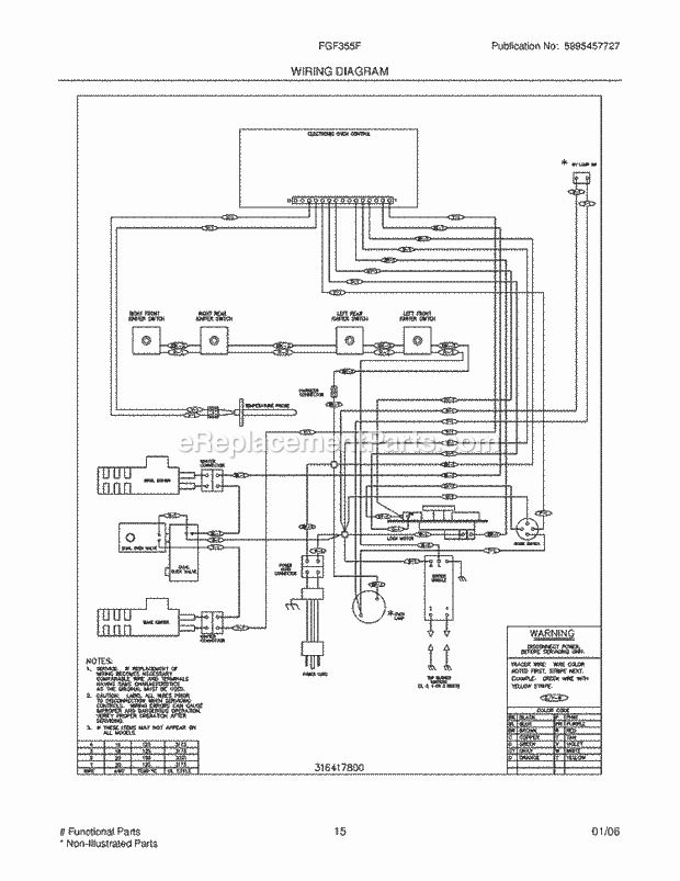 Frigidaire FGF355FSA Frigidaire/Range Page G Diagram