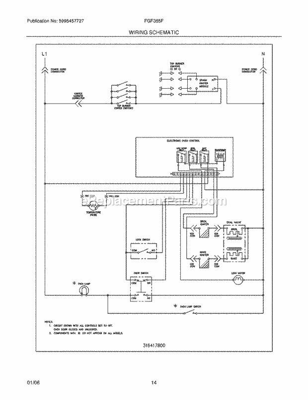 Frigidaire FGF355FSA Frigidaire/Range Page H Diagram