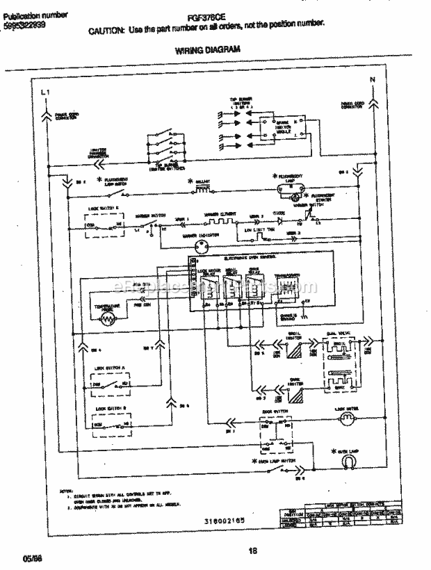 Frigidaire FGF376CEBN Freestanding, Gas Frigidaire/Gas Range Page G Diagram