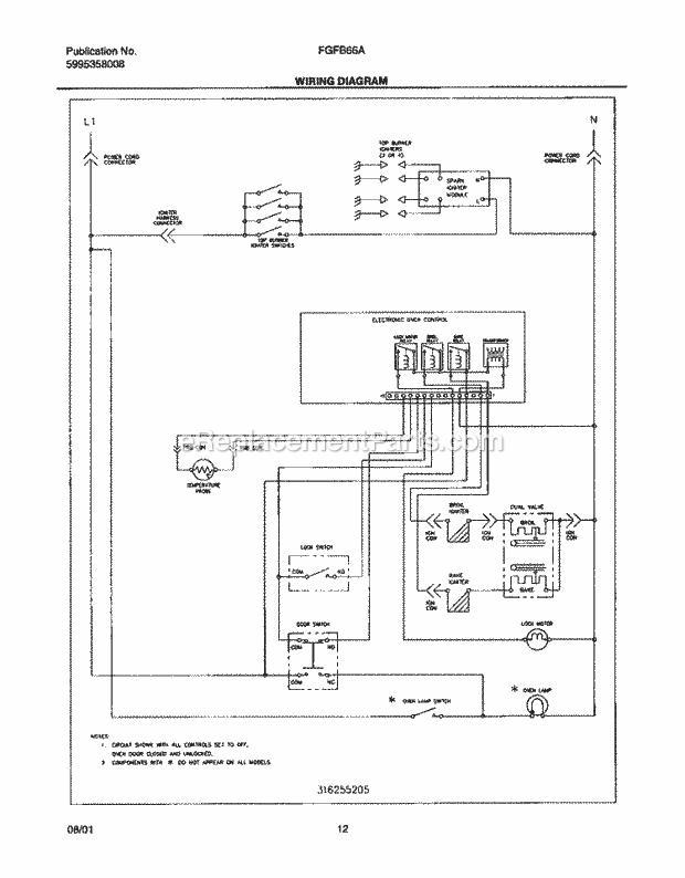 Frigidaire FGFB66ASA Freestanding, Gas Range Page G Diagram