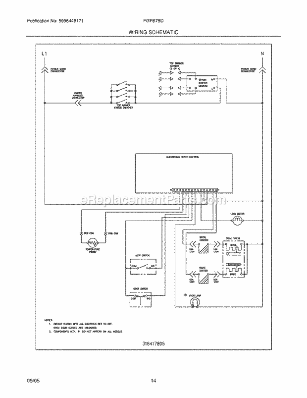 Frigidaire FGFB75DQE Freestanding, Gas Gas Range Page H Diagram