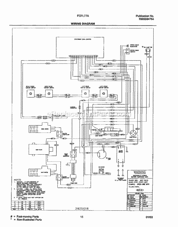 Frigidaire FGFL77AQE Freestanding, Gas Range Page G Diagram