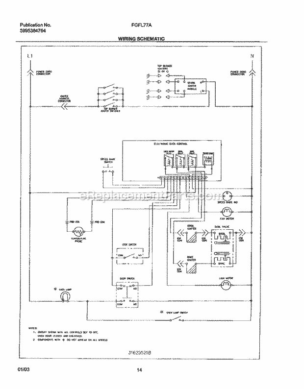 Frigidaire FGFL77AQE Freestanding, Gas Range Page H Diagram