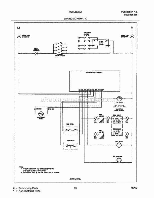 Frigidaire FGFL88ASA Freestanding, Gas Range Page H Diagram