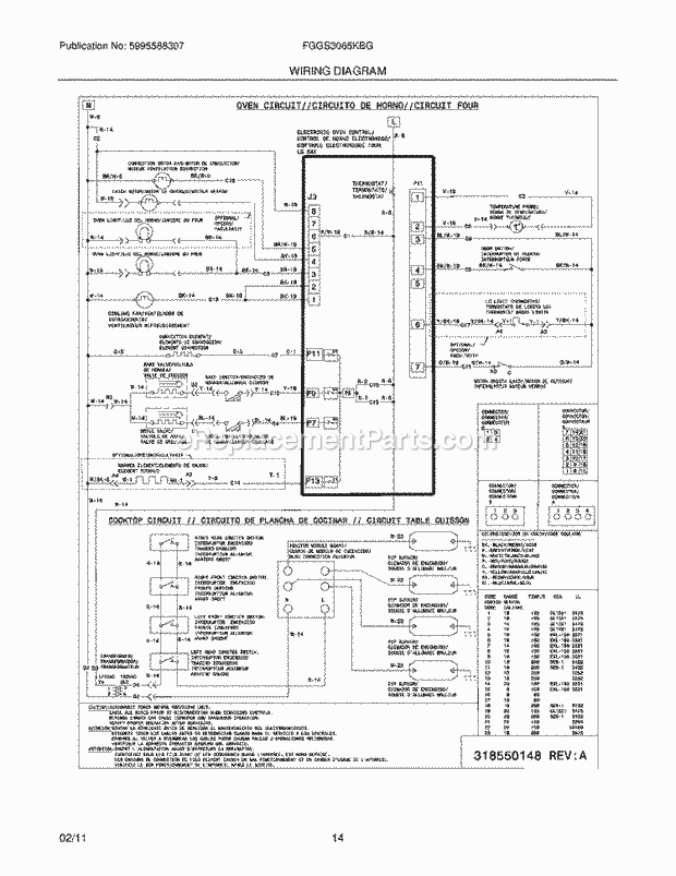 Frigidaire FGGS3065KBG Range Page G Diagram