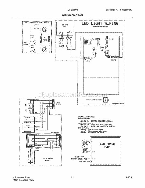 Frigidaire FGHB2844LF7 Refrigerator Page J Diagram