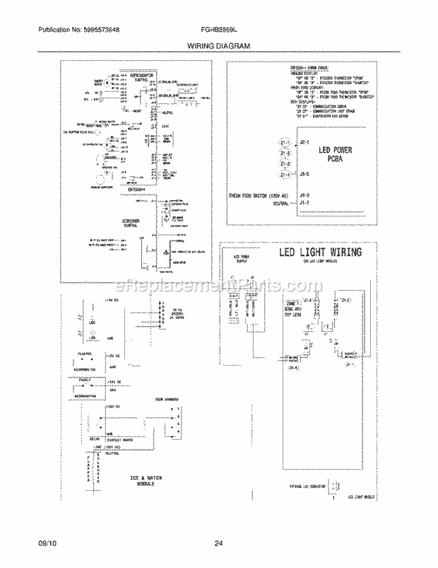 Frigidaire FGHB2878LP1 Refrigerator Page J Diagram