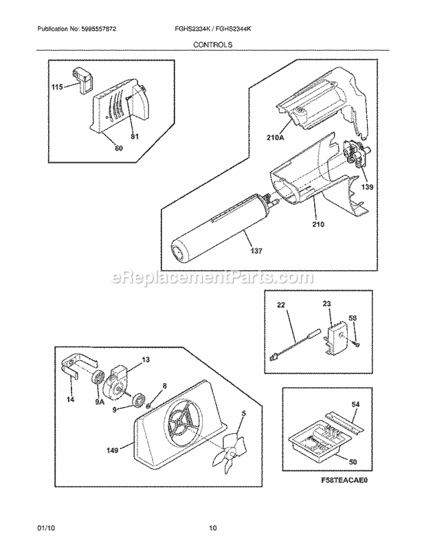 Frigidaire FGHS2334KB2 Refrigerator Controls Diagram