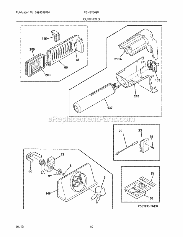 Frigidaire FGHS2369KE2 Refrigerator Controls Diagram