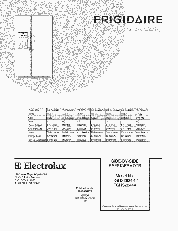 Frigidaire FGHS2634KP1 Refrigerator Page C Diagram