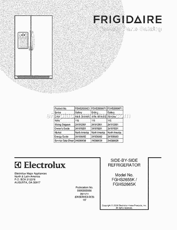 Frigidaire FGHS2655KP1 Refrigerator Page C Diagram