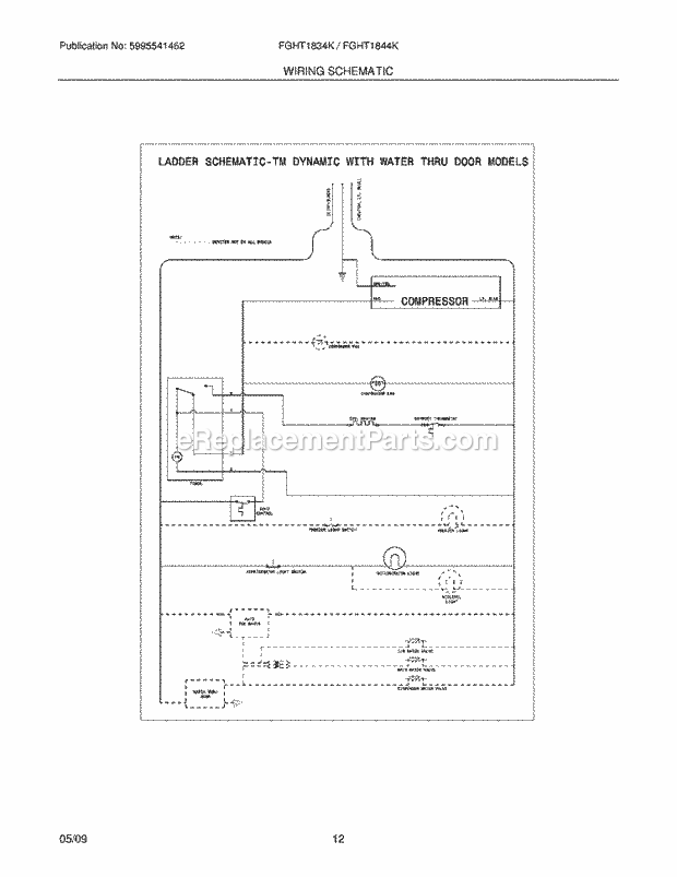 Frigidaire FGHT1834KQ1 Refrigerator Page G Diagram