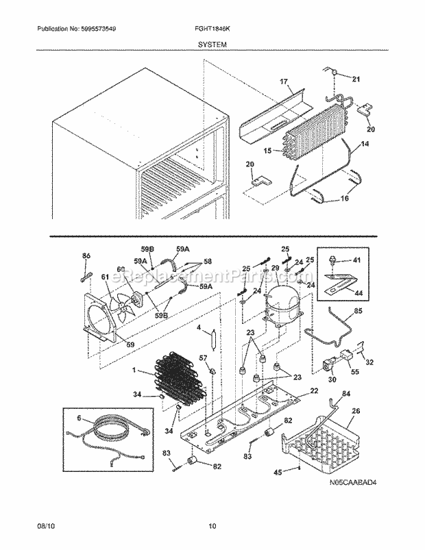 Frigidaire FGHT1846KP2 Refrigerator System Diagram