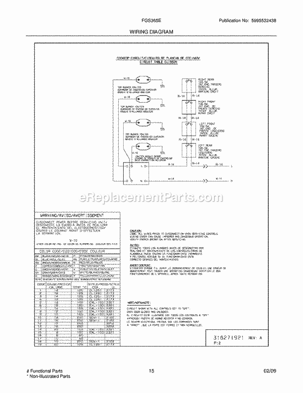 Frigidaire FGS365ESG Range Page G Diagram