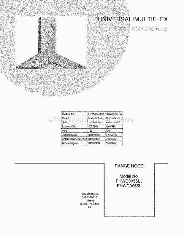 Frigidaire FHWC3055LSA Range Page B Diagram