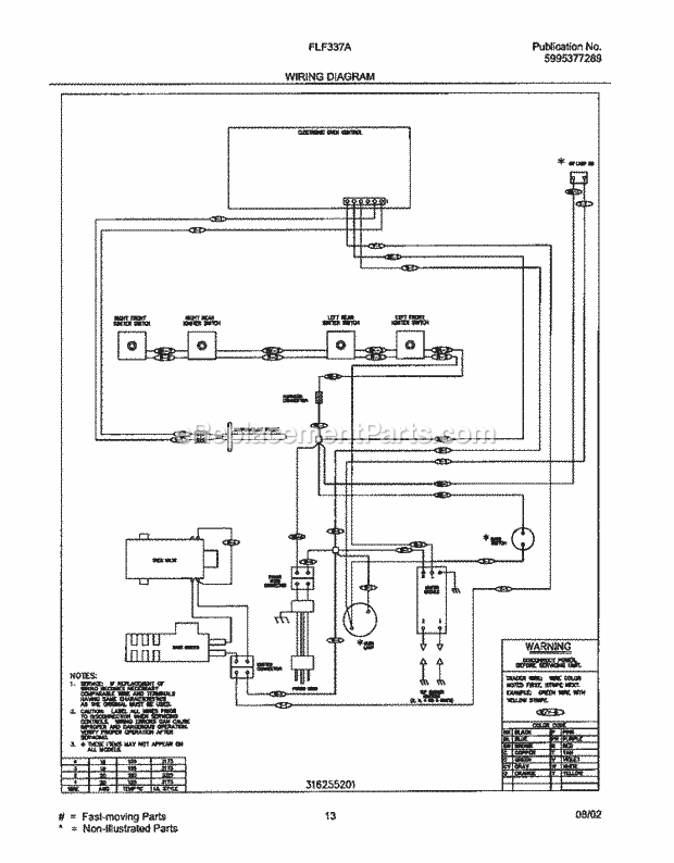 Frigidaire FLF337AWA Freestanding, Gas Range Page G Diagram