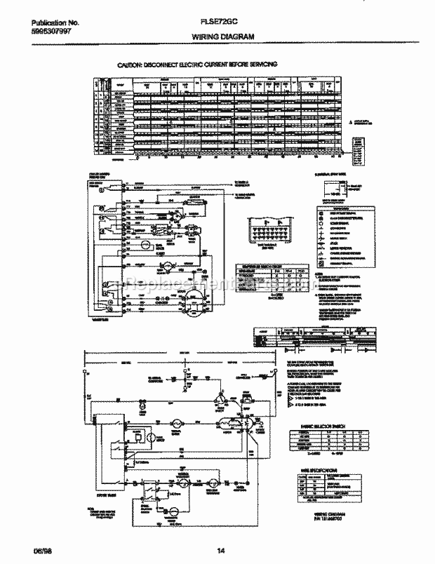 Frigidaire FLSE72GCS8 Laundry Center Page H Diagram