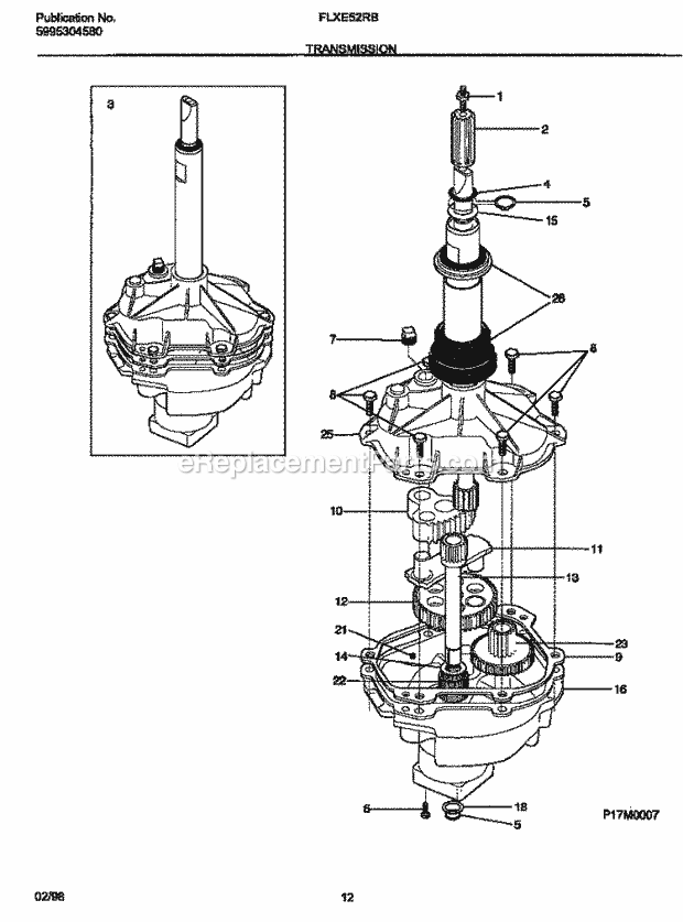 Frigidaire FLXE52RBS6 Frigidaire/Laundry Center Transmission Diagram